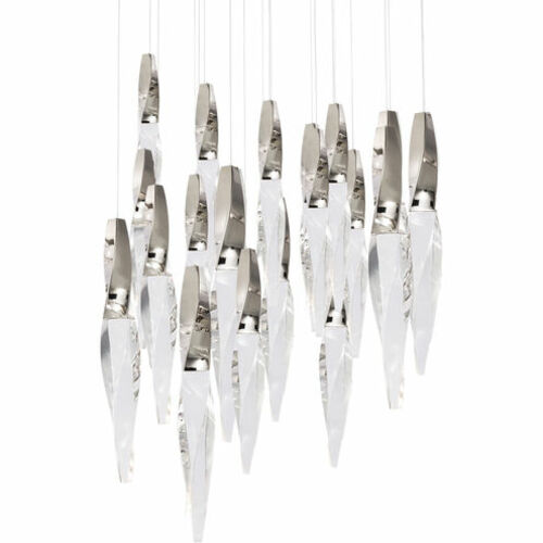Kindjal LED 21-Light Pendant in Polished Nickel by Schonbek Beyond