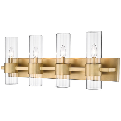 Z-Lite Lawson Rubbed Brass Bathroom Light by Z-Lite 343-4V-RB