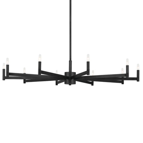 Erzo 48-Inch 10-Light Chandelier in Black by Kichler Lighting