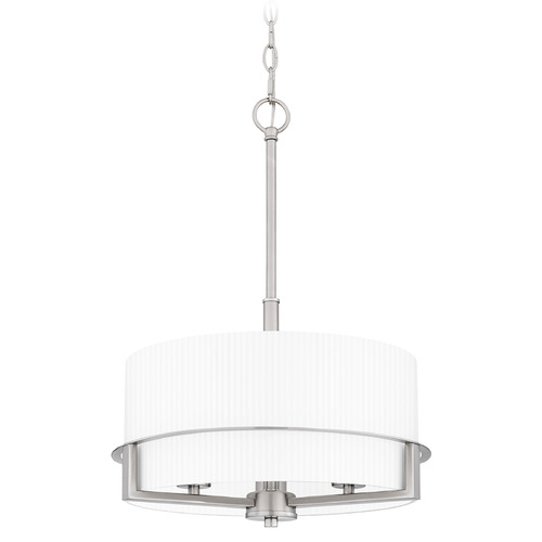 Quoizel Lighting Seymour Brushed Nickel Pendant Light with Drum Shade