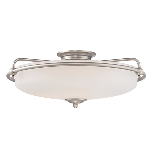 Griffin 21-Inch Semi-Flush Mount in Antique Nickel by Quoizel Lighting
