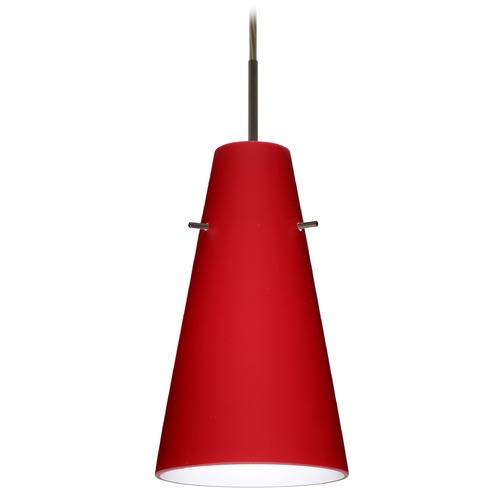 Besa Lighting Besa Lighting Cierro Bronze LED Mini-Pendant Light with Conical Shade 1JT-4124RM-LED-BR