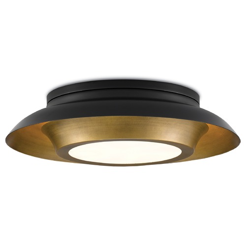 Currey and Company Lighting Metaphor Flush Mount in Painted Antique Brass/Painted Black by Currey 9999-0045