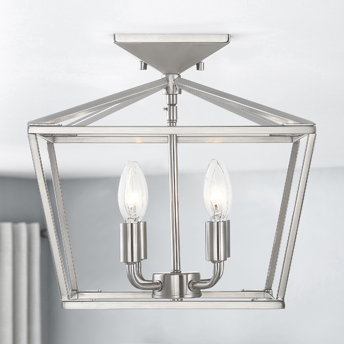 Townsend 4-Light Satin Nickel Semi-Flush Mount by Savoy House