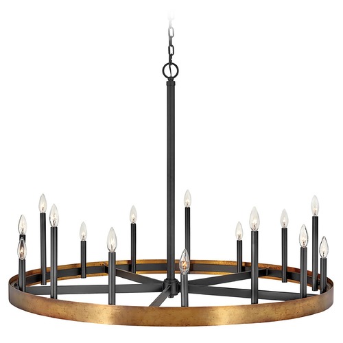 Wells Large Chandelier in Brass & Black by Hinkley Lighting