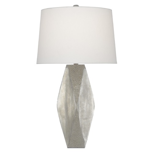 Currey and Company Lighting Currey and Company Zabrine Nickel Table Lamp with Drum Shade 6000-0533