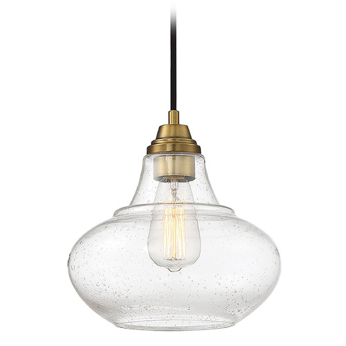 10-Inch Pendant in Natural Brass by Meridian