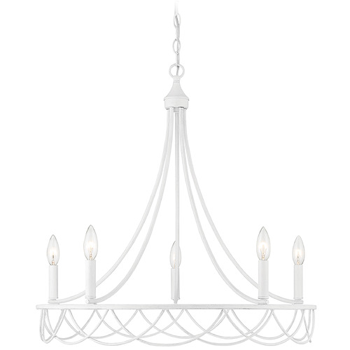 Meridian 26-Inch Chandelier in Distressed White by Meridian M100118DW