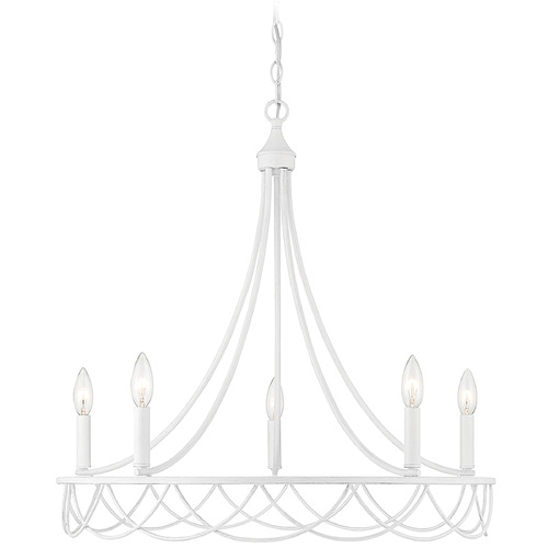 26-Inch Chandelier in Distressed White by Meridian