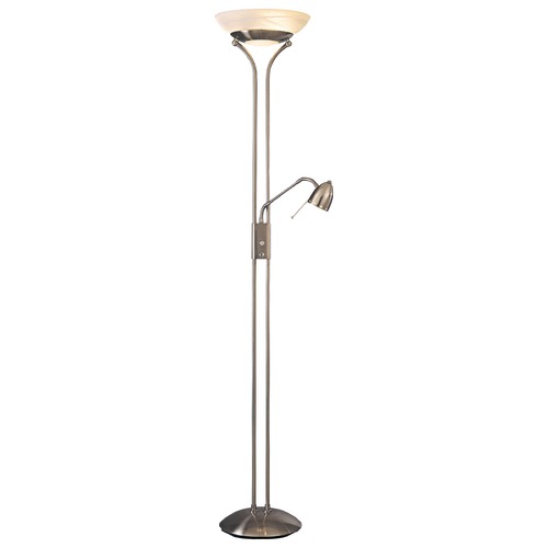 George Kovacs Lighting Modern Floor Lamp with Silver Glass Shade in Brushed Nickel Finish P256-084