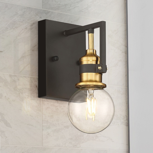 Intention Warm Brass & Black Sconce by Nuvo Lighting