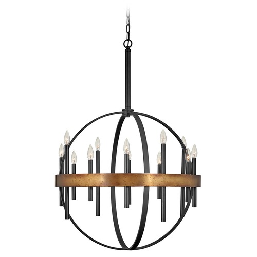 Hinkley Wells Large Orb Chandelier in Brass & Black by Hinkley Lighting 3867WA