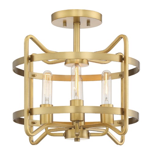 Savoy House Kent Warm Brass Semi-Flush Mount by Savoy House 6-4900-4-322