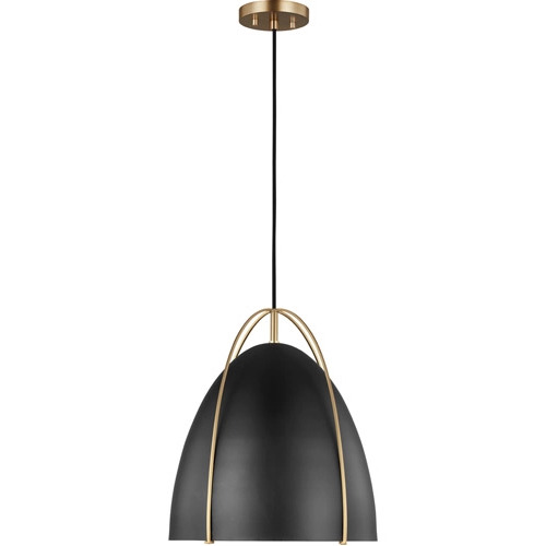 Norman 13.38-Inch Pendant in Satin Brass by Visual Comfort Studio