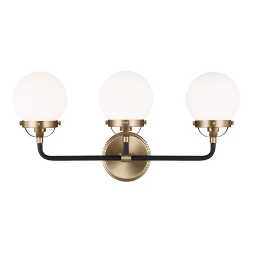 Visual Comfort Studio Cafe Satin Brass / Midnight Black LED Bathroom Light