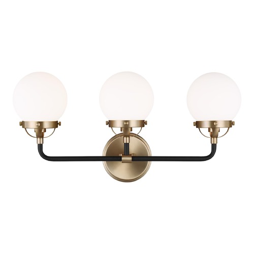 Visual Comfort Studio Collection Visual Comfort Studio Cafe Satin Brass / Midnight Black LED Bathroom Light 4487903EN-848