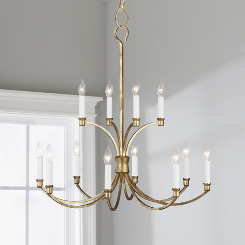 Visual Comfort Studio Collection Chapman & Meyers Westerly 12-Light Antique Gild Chandelier by Visual Comfort Studio CC10612ADB