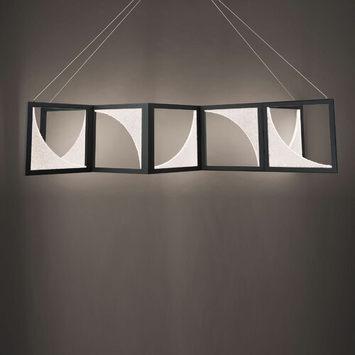 Luna 60.63-Inch LED Linear Chandelier in Black by Schonbek Beyond