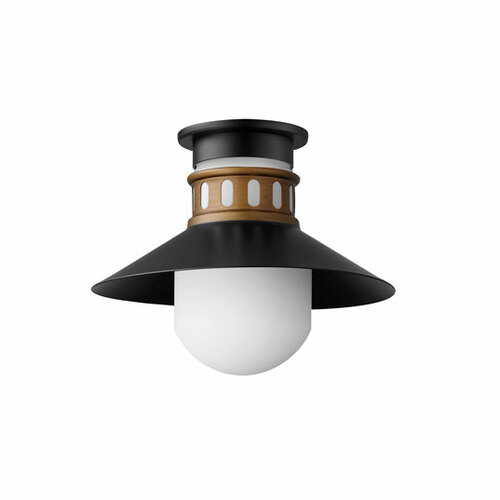 Maxim Lighting Admiralty Outdoor Flush Mount in Black & Brass by Maxim Lighting 35120SWBKAB