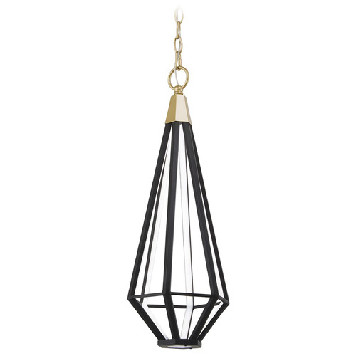 George Kovacs Dripping Gems Soft Brass & Black LED Mini-Pendant Light