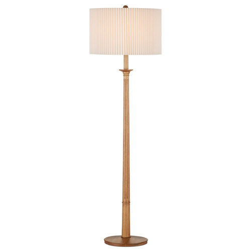 Currey and Company Mitford Natural Floor Lamp with Drum Shade
