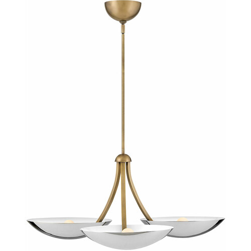 Glenn 36-Inch Chandelier in Heritage Brass & Chrome by Fredrick Ramond