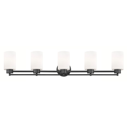 Modern Bathroom Light White Glass Black 5 Lt