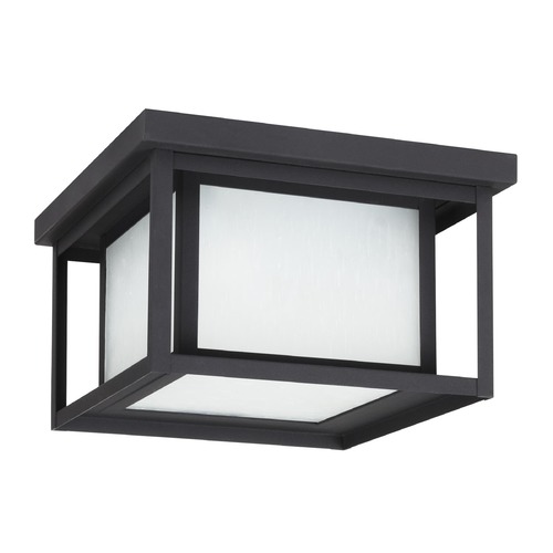 Generation Lighting Hunnington Outdoor Flush Mount in Black by Generation Lighting 79039-12