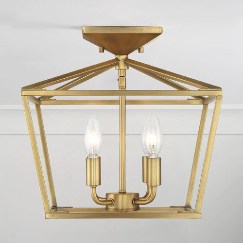 Townsend 4-Light Warm Brass Semi-Flush Mount by Savoy House