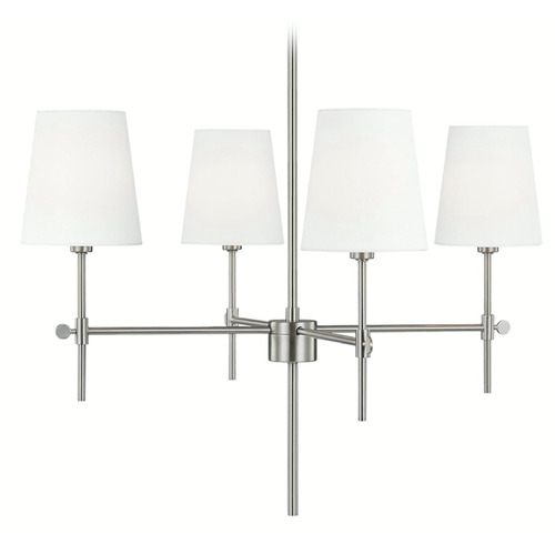 Visual Comfort Studio Collection Thomas O'brien Baker Brushed Nickel Chandelier
