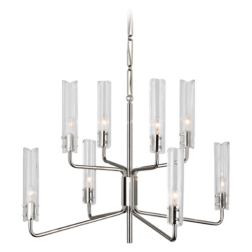 Visual Comfort Signature Collection Aerin Casoria Medium Two-Tier Chandelier in Nickel by Visual Comfort Signature ARN5483PNCG