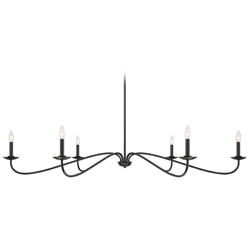62-Inch Wide Chandelier in Matte Black by Meridian
