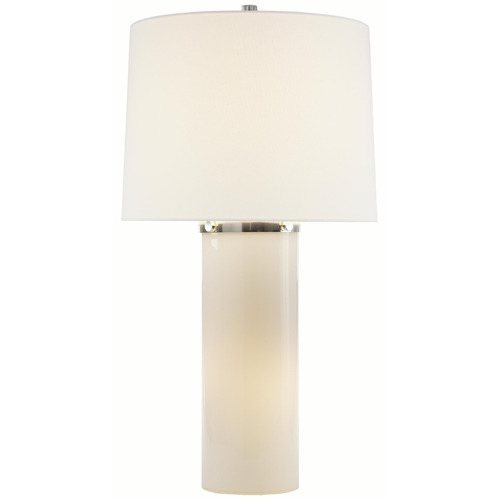 Visual Comfort Signature Collection Visual Comfort Signature Collection Moon Glow White Glass Table Lamp with Drum Shade BBL3006WG-L