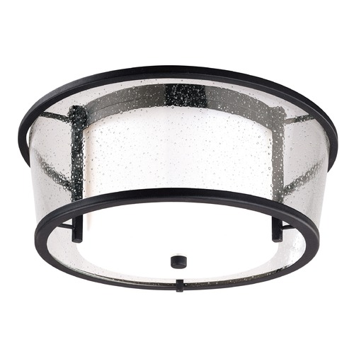 Bennington 15-Inch Flush Mount in Texture Black by Troy Lighting