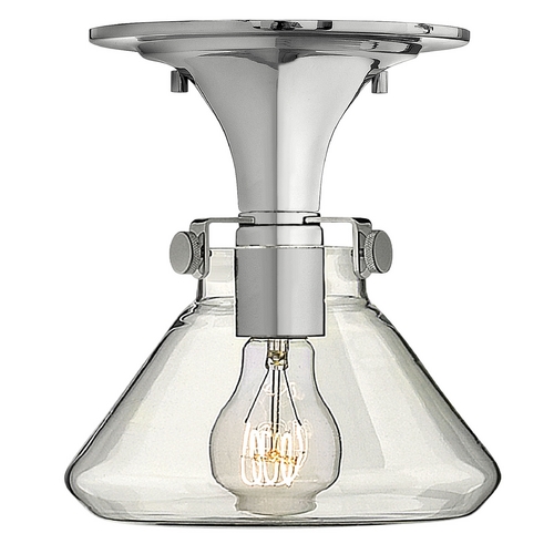 Hinkley Semi-Flushmount Light with Clear Glass in Chrome Finish 3146CM