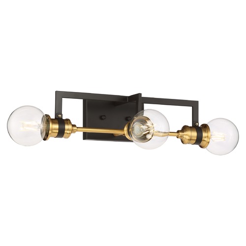Intention Warm Brass & Black Bathroom Light by Nuvo Lighting