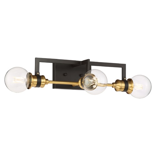 Nuvo Lighting Intention Warm Brass & Black Bathroom Light by Nuvo Lighting 60/6973