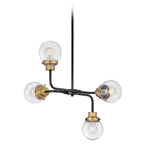 Hinkley Poppy Small Chandelier in Black & Heritage Brass by Hinkley Lighting 40694BK