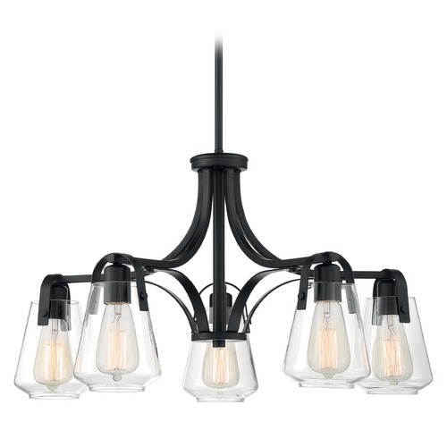 Skybridge Matte Black Chandelier by Satco Lighting