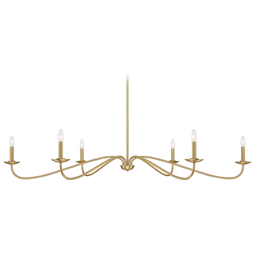 62-Inch Wide Chandelier in Natural Brass by Meridian