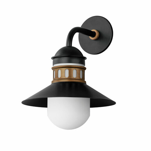 Maxim Lighting Admiralty Outdoor Wall Light in Black & Brass by Maxim Lighting 35124SWBKAB