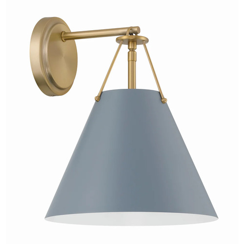 Xavier Wall Sconce in Vibrant Gold & Blue by Crystorama Lighting