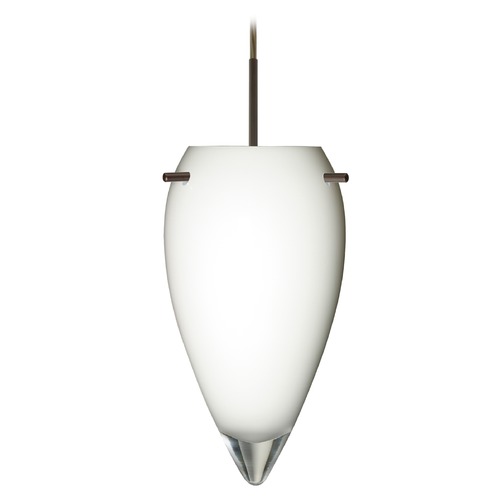 Besa Lighting Besa Lighting Juli Bronze LED Mini-Pendant Light with Teardrop Shade 1JT-412506-LED-BR