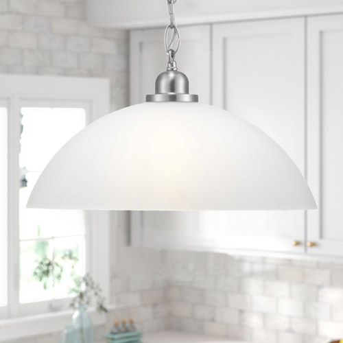 Progress Lighting Classic Dome Brushed Nickel Pendant by Progress Lighting P500149-009