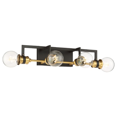 Intention Warm Brass & Black Bathroom Light by Nuvo Lighting