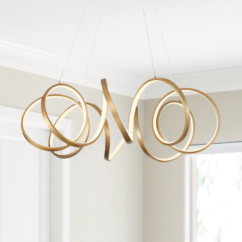 Synergy Antique Brass LED Chandelier by Kuzco Lighting