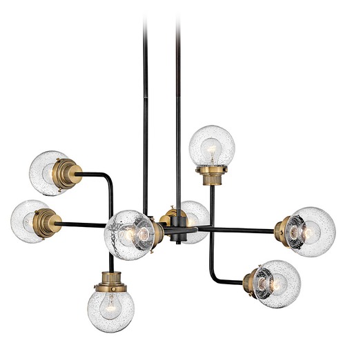 Poppy 8-Light Chandelier in Black & Heritage Brass by Hinkley Lighting