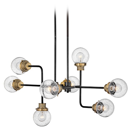 Hinkley Poppy 8-Light Chandelier in Black & Heritage Brass by Hinkley Lighting 40698BK