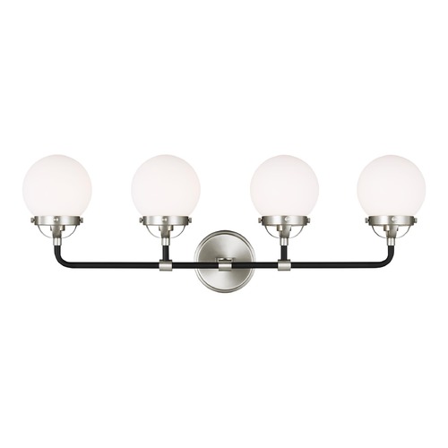 Visual Comfort Studio Cafe Brushed Nickel / Midnight Black LED Bathroom Light