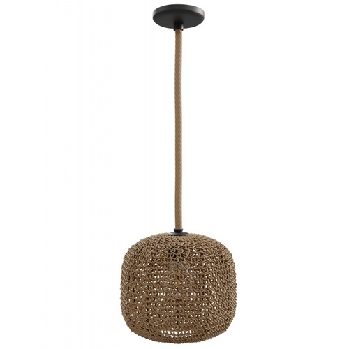 Malibu 11-Inch Pendant in Natural Hemp Rope by Avenue Lighting